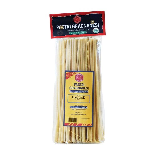 Linguine Organic Italian Pasta di Gragnano | I.G.P. Protected | 17.6 Ounce | 500 Gram