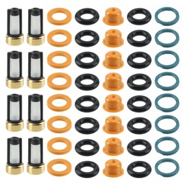 Topkidame Fuel Injector Seal Repair Kits Include O-Rings, Pintle Caps, Seal Spacers and Filter Baskets, Replaces 0280150962(8 Sets)
