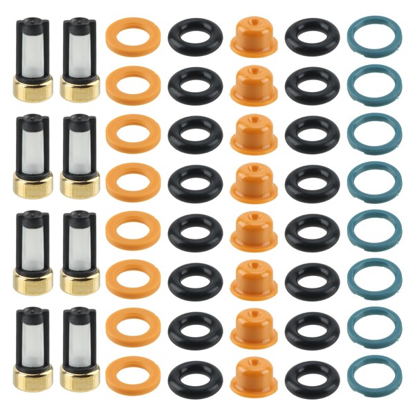 Topkidame Fuel Injector Seal Repair Kits Include O-Rings, Pintle Caps,
