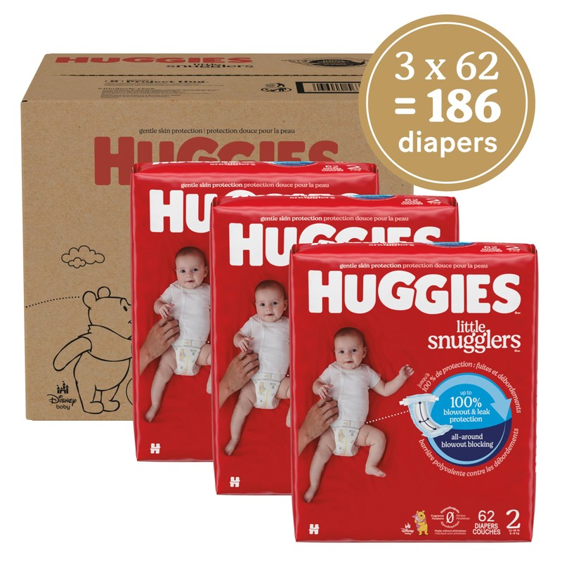 Huggies Size 2 Diapers, Little Snugglers Baby Diapers, Size 2