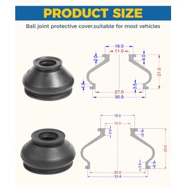 Flaconi 4PCS Car Ball Joint Boot,Tie Rod Boot,Ball Joint Boot Replacement,Ball Joint Head Dust Protection Tie Rod Boot Cover,Car Accessories Ball Joint Rubber Dust Boot Covers,Fit for Most Vehicles