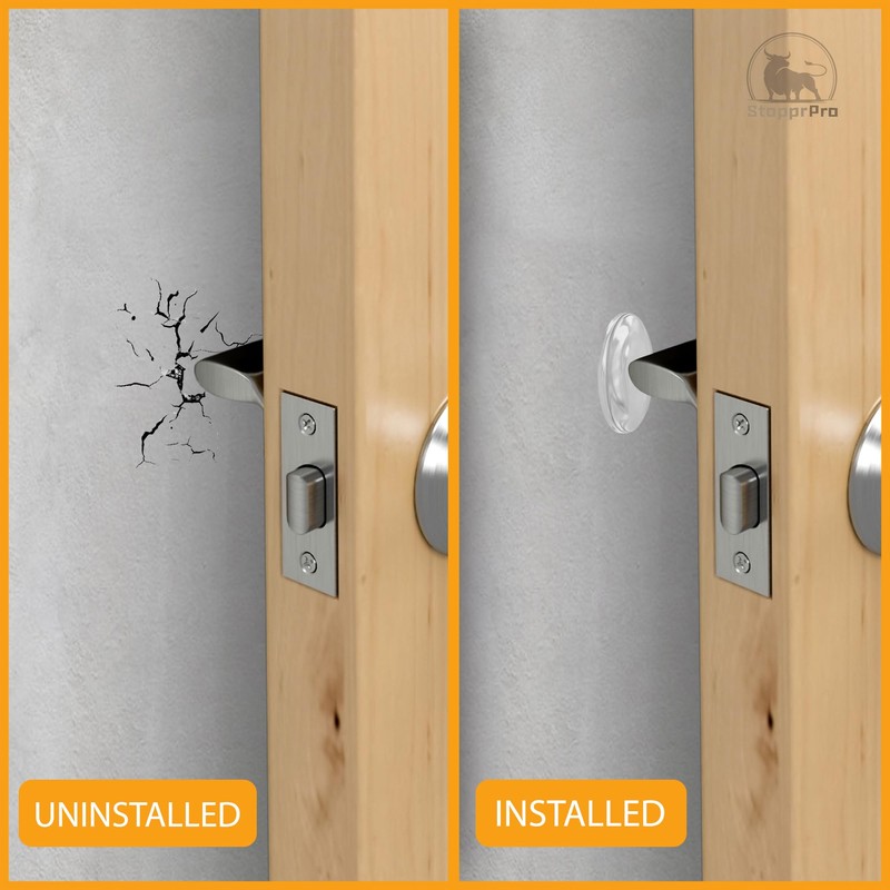 Clear Door Stoppers for Wall - Medium Size 2" (16