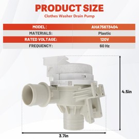 AHA75673404 Upgraded Washer Drain Pump Assembly Compatible with LG WT7800CV WT7100CW WT7060CW WT7300CV WT7800CW WT7900HBA WT7150CW WT7305CW Replace AHA75673402 AP6978814 PS12748410