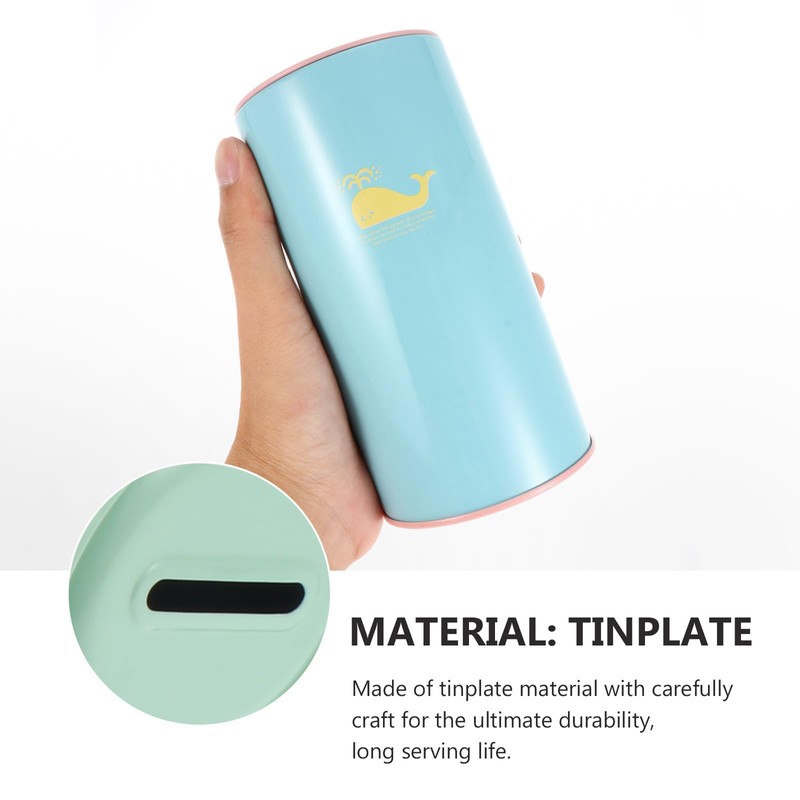 ifundom 3pcs Tinplate Money Box Ornament with Removable Lid