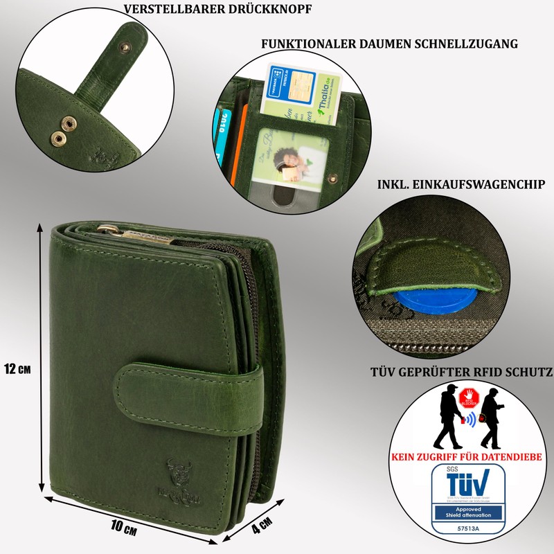 MATADOR 3622 Women's Genuine Leather Wallet RFID Protection Wallet Many