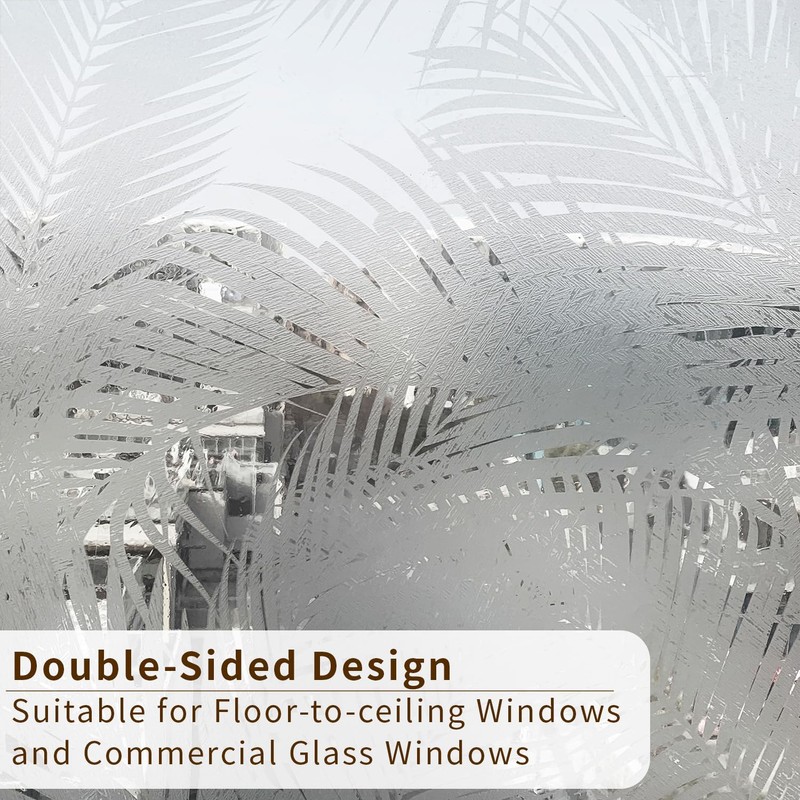 ChicSkin Modern Botanical Etched Glass Window Privacy Film, Thickened Textured