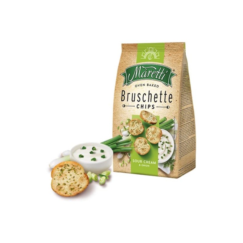 Maretti Bruschette Sour Cream & Onion Oven Baked Bread Snack