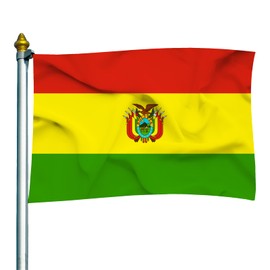 DELAYNOMORE77 Bolivia National Flag Polyester Fiber 3x5 Feet Bright Colors And Anti-ultraviolet Fade Indoor Outdoor Banner