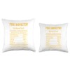 Funny Fire Inspector Nutritional Facts Motivational Quote Throw Pillow