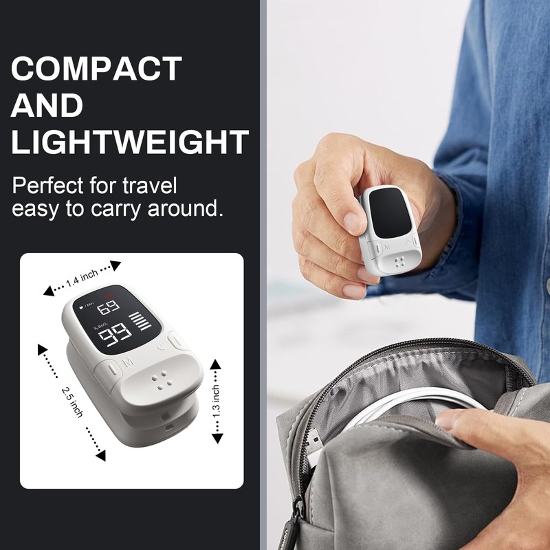 Fingertip Pulse Oximeter with Large LED Display, Accurate Spo2 &