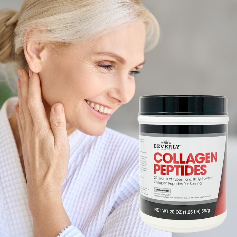 Beverly International Collagen Peptides Protein Powder. Youthful Appearance- Skin, Hair,