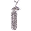 Alilang Clear Crystal Rhinestone Eggplant Faux Pearl Peas Pod Pendant