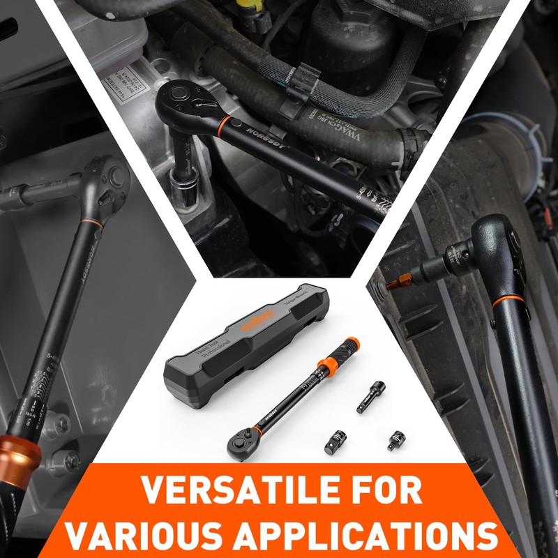 HORUSDY 3/8" 5PCS Torque Wrench Set(5–45 ft-lb/ 6.8–61 Nm) –
