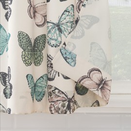 No. 918 Magdalena Crushed Sheer Voile Rod Pocket Kitchen Curtain Tier Pair, 56" x 24", Blue