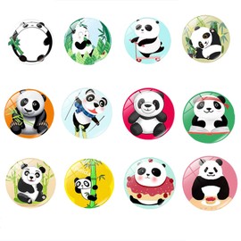 Hoshisea Panda Fridge Magnets, Whiteboard Magnets, Fridge Set for Fridge, Cute Panda Pattern, Pack of 12