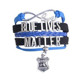 Infinity Collection Police Jewelry, Police Bracelet, Blue Lives Matter Bracelet, Proud Police Wife Charm Bracelet