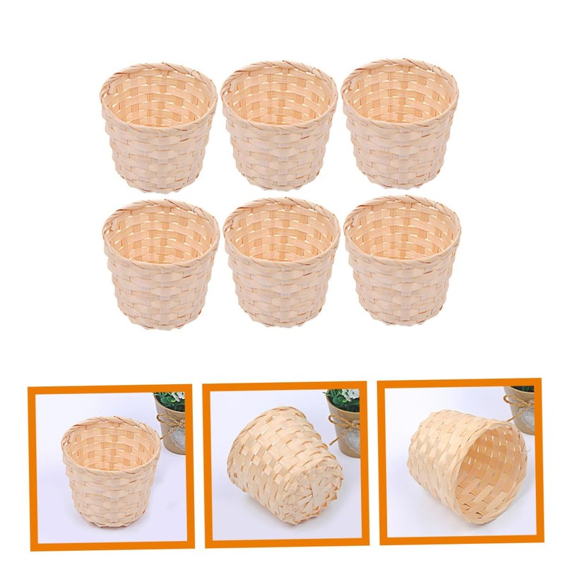 Totority 6pcs Mini Woven Baskets Decorative Tiny Baskets for Storage