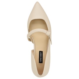 Nine West Women's Luso Flat, Cream Leather 150, 9