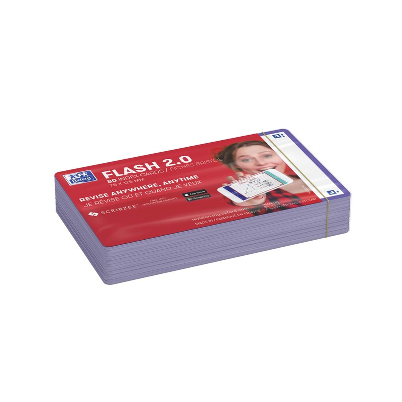 Oxford Flash 2.0-80 Sheets of Bristol Flash Cards 7.5 x