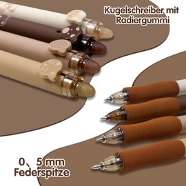 DOMAXWILL DOMAXWILL Radierbarer Kugelschreiber Tintenroller Radierbar, 4 Stück Blau Radierbare Stifte Kugelschreiber Radierbar, 0.5MM Radierbarer Tintenroller Studenten Geschenk Schule Bürobedarf Schulsachen