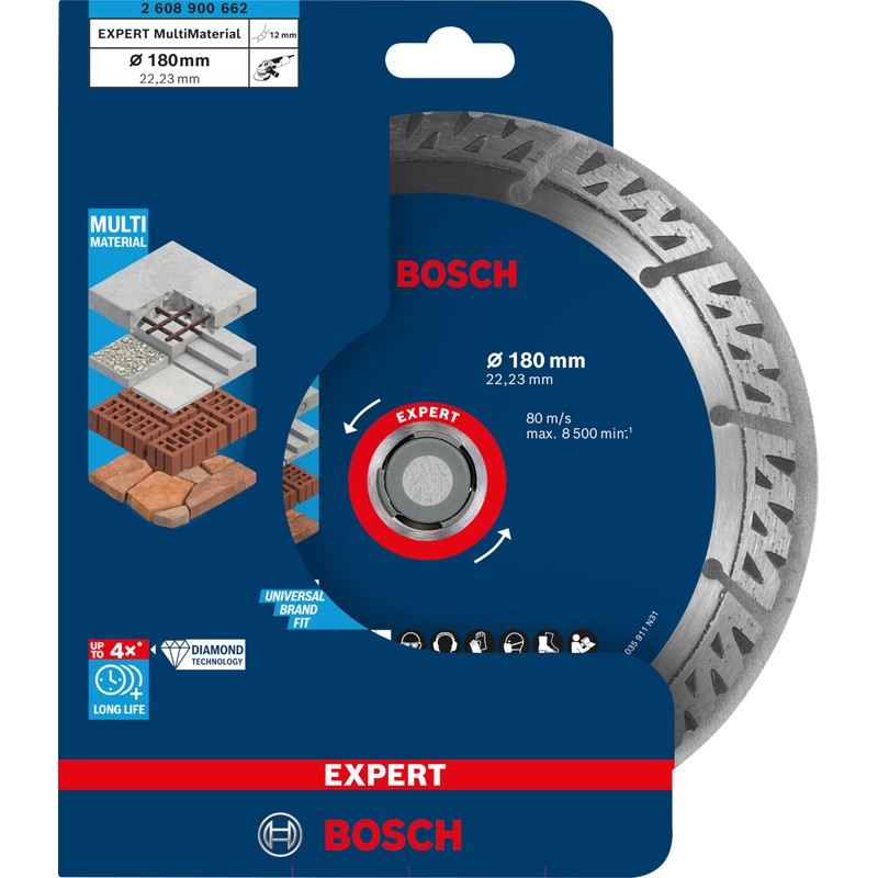 Bosch 1 x Expert MultiMaterial Diamond Cutting Discs (for Concrete,