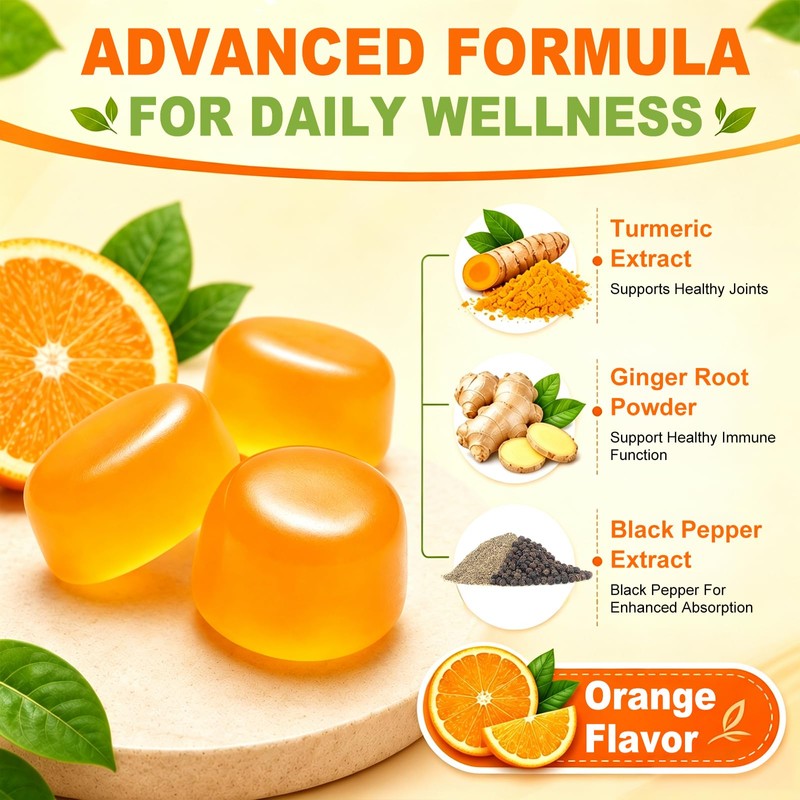 Turmeric and Ginger Gummies (2 Pack) with Black Pepper for