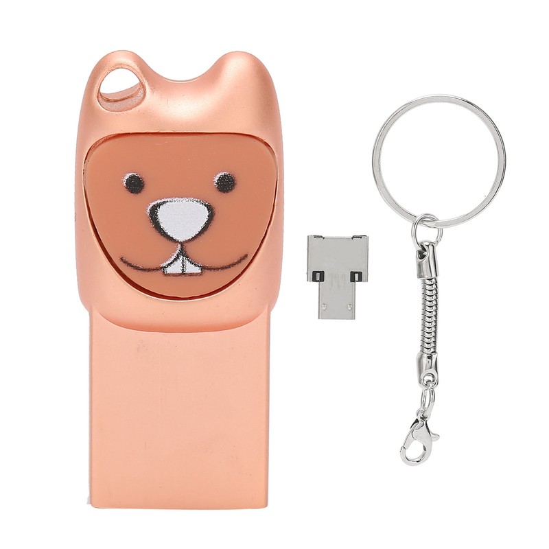 USB2.0 Flash Drive Cute Cartoon Portable Memory Stick with Adapter