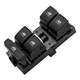 Hsthe Sea 5G0959857 Electric Window Switch Master Switch Button Compatible With Volkswagen Golf Mk7 Leon Passat Arteon Electric Master Window Control Button White Electroplating