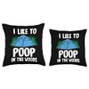 Poop In The Woods Camping Throw Pillow