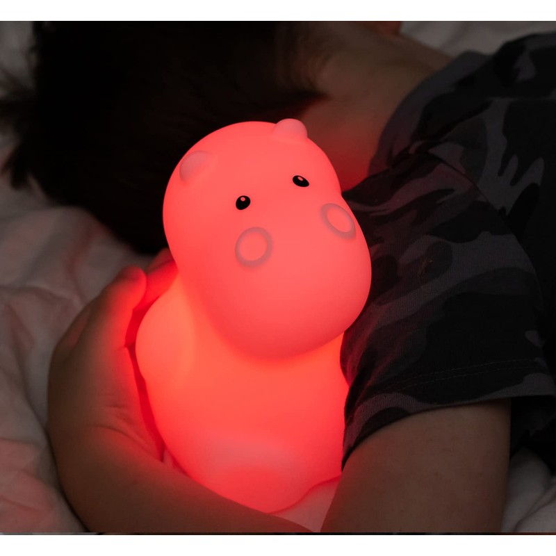 LumiPet Hippo Kids Night Light, Huggable Nursery Light for Baby
