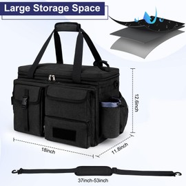 Patrol Bag Law Enforcement Police Gear Bag, Car Front Seat Organizer Tactical Officer Duty Bags, Police Car Accessories for Passenger Seat, Multiple Compartment Molle Webbing Removable Shoulder Strap