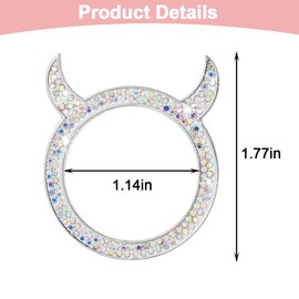 LKAHG Bling Car Engine Start Stop Decoration Ring, Crystal Rhinestone Auto Engine Push Start Button Ring Cover, Vehicle Start Button Lgnition Starter Knob, Universal for RV, SUV, Truck (AB Color)