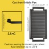COVERCOOK Griddle Pan, Cast Iron Grill Hot Plate, Rectangular Grill,