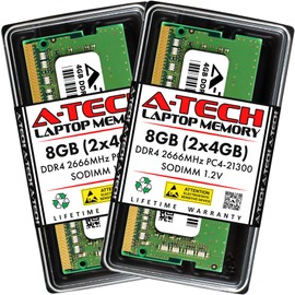 A-Tech 8GB (2x4GB) RAM for ASRock NUC Motherboard NUC-6100U/ NUC-6300U | DDR4 2666MHz PC4-21300 Non ECC SO-DIMM 1.2V - Laptop & Notebook Memory Upgrade Kit