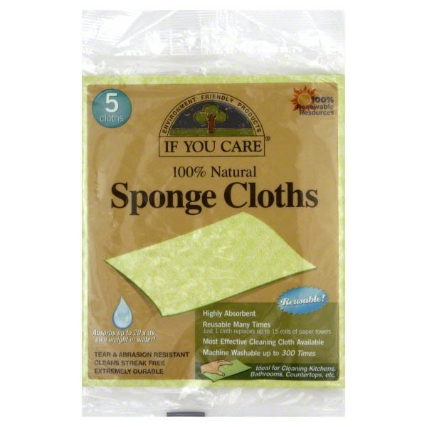 If You Care 100% Natural Sponge Cloths 5 Pieces