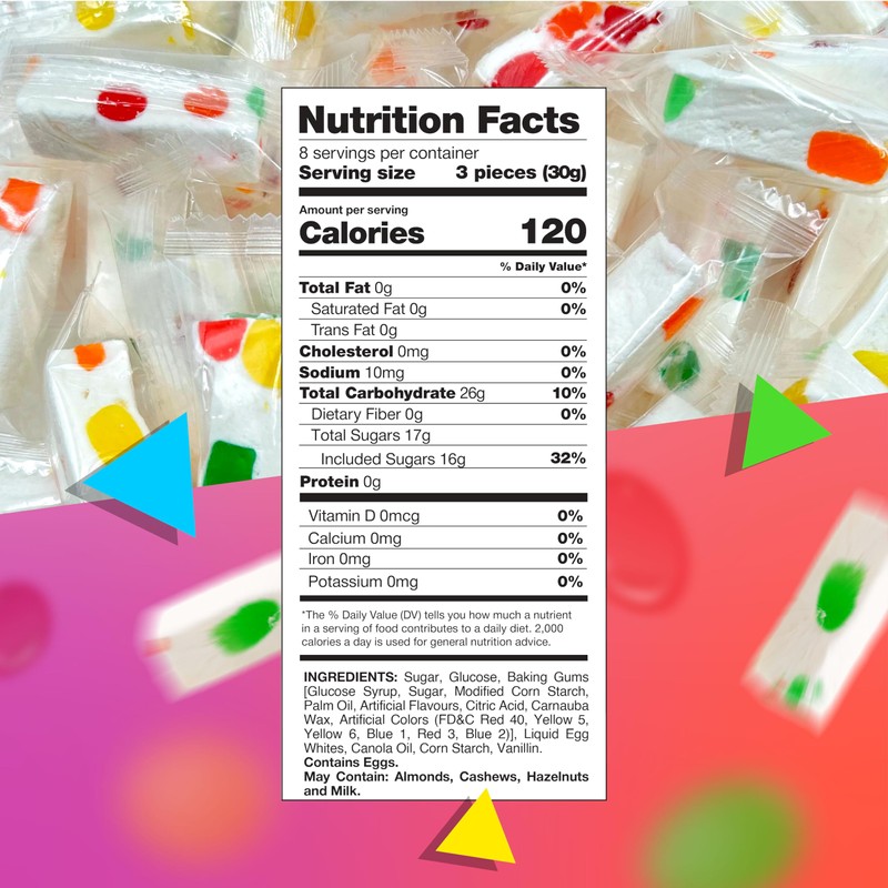 Jujube Nougat Candy with Fruity Jelly Bits (9 Ounce Bag
