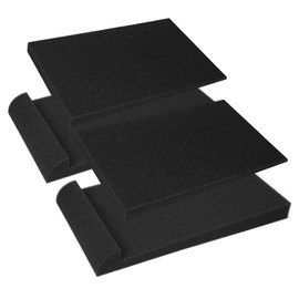 SUPPI 2 Pack Acoustic Isolation Pads, 12’’x 7”x 1’’/ 30cm x 17cm x 2.5cm Studio Monitor Acoustic Isolation Pads, Stabilizer Speaker base (Black)