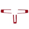 3Pcs Steering Wheel Frame Sticker Carbon Fiber Button Cover Trim
