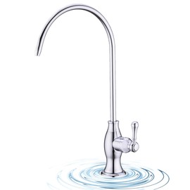 Avola Stainless Steel Kitchen Water Filter Faucet in Chrome, Non-Air Gap Drinking Water Reverse Osmosis RO Faucet for Kitchen Sink