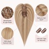 Hairro Human Hair Topper, Clips in 100% Real Hairpieces for