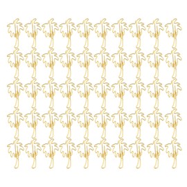 50 Pcs Paper Clips Portable Mini Cute Golden Coconut Tree Shape Paper Clips File Classification Bookmark Folder
