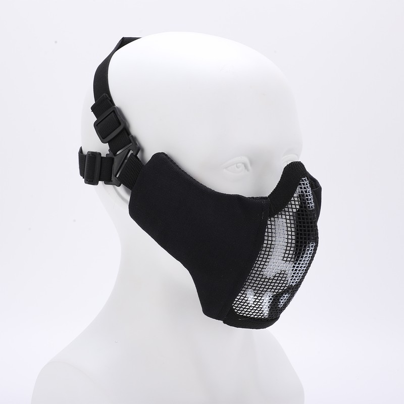 Outdoor Half Face Breathable Steel Mesh Face Cover Military for