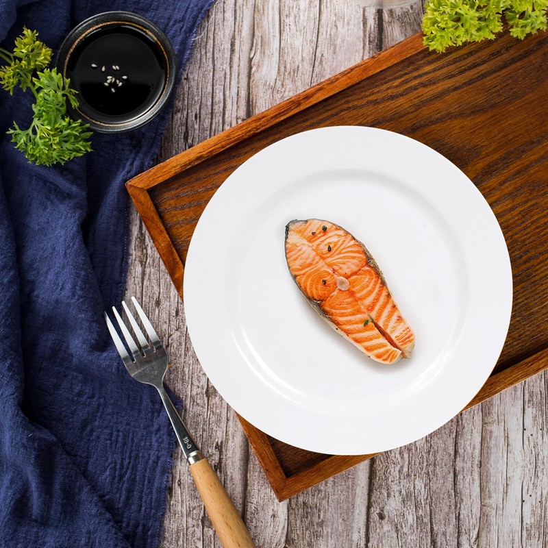DoDoware 6pcs Melamine Salad Plates Set, 10in White Dinner Plate
