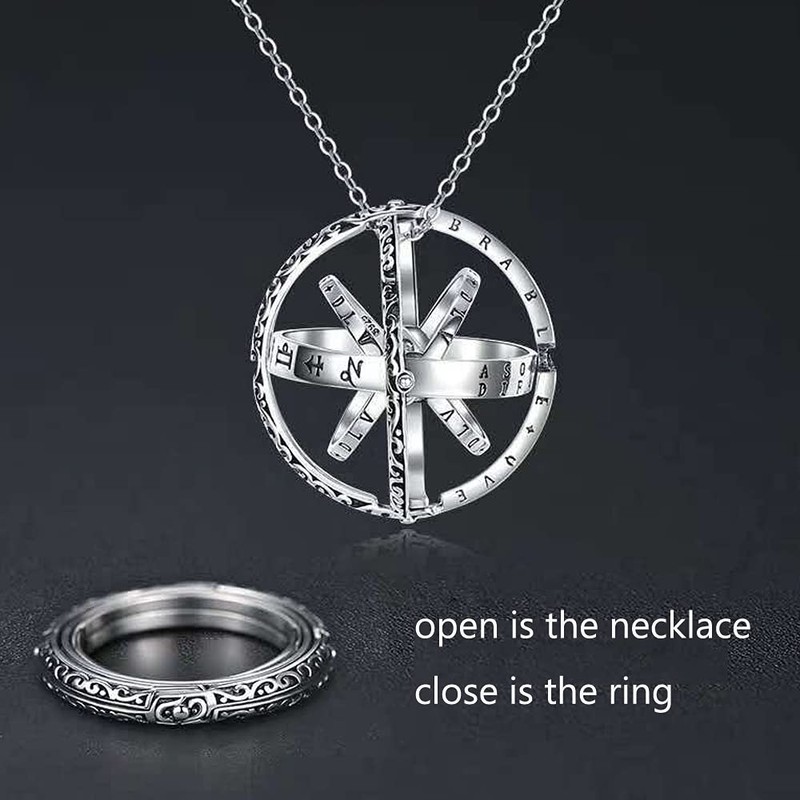 Jemant Astronomical Sphere Ring Folding Ball For Men Women Silver