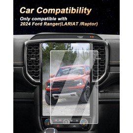 ECOZEN Screen Protector For 2024-2025 Ford Ranger,12-Inch Navigation Tempered Glass Screen Protector For Ranger(LARIAT/Raptor/XLT Optional) Accessories 9H Hardness Tempered Glass- Anti Fingerprints