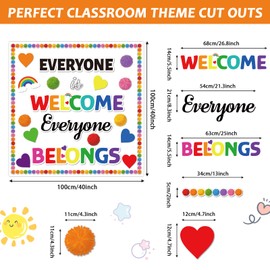 Classroom Bulletin Board Decoration Set Welcome Banner Wall Door Decor Colorful Classroom Decorations for Kindergarten Preschool Elementary Middle School (Welcome)