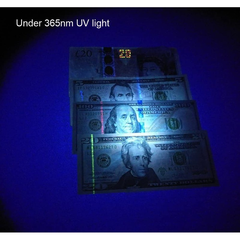 WONDSUNSON 2 x 365nm 395nm Black Light UV Flashlight Mini