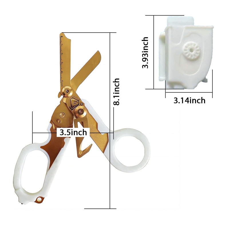 Elegital Modern Luminous Gold Trauma Shears, Emergency Response Shears, Stainless