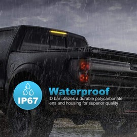 Partsam 2Pcs 17 Inch Amber Led Truck Trailer Light Bar 40 LED Clear Lens Dual Row, 17" Sealed LED Waterproof Submersible Turn Signal Tail Clearance Marker Identification Truck Trailer Light Bar