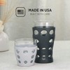 Lifefactory 10-Ounce Beverage Glasses with Protective Silicone Sleeves, 4-Pack, Stone